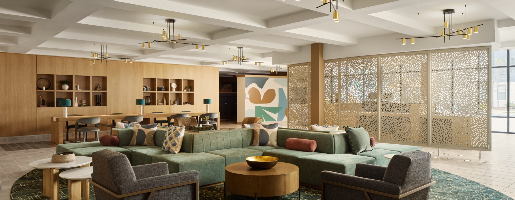 lobby with couch and chairs