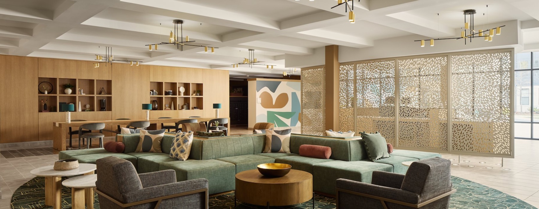 lobby with couch and chairs