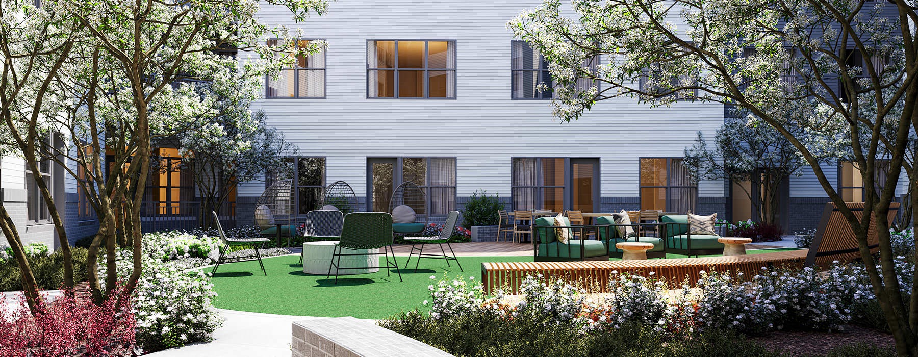 courtyard with furnishings